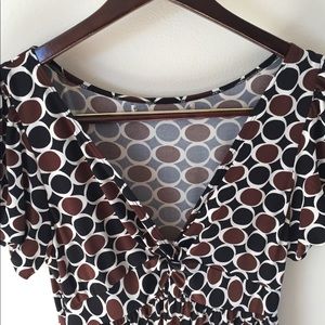 Black and brown v-neck Studio M Knit dress